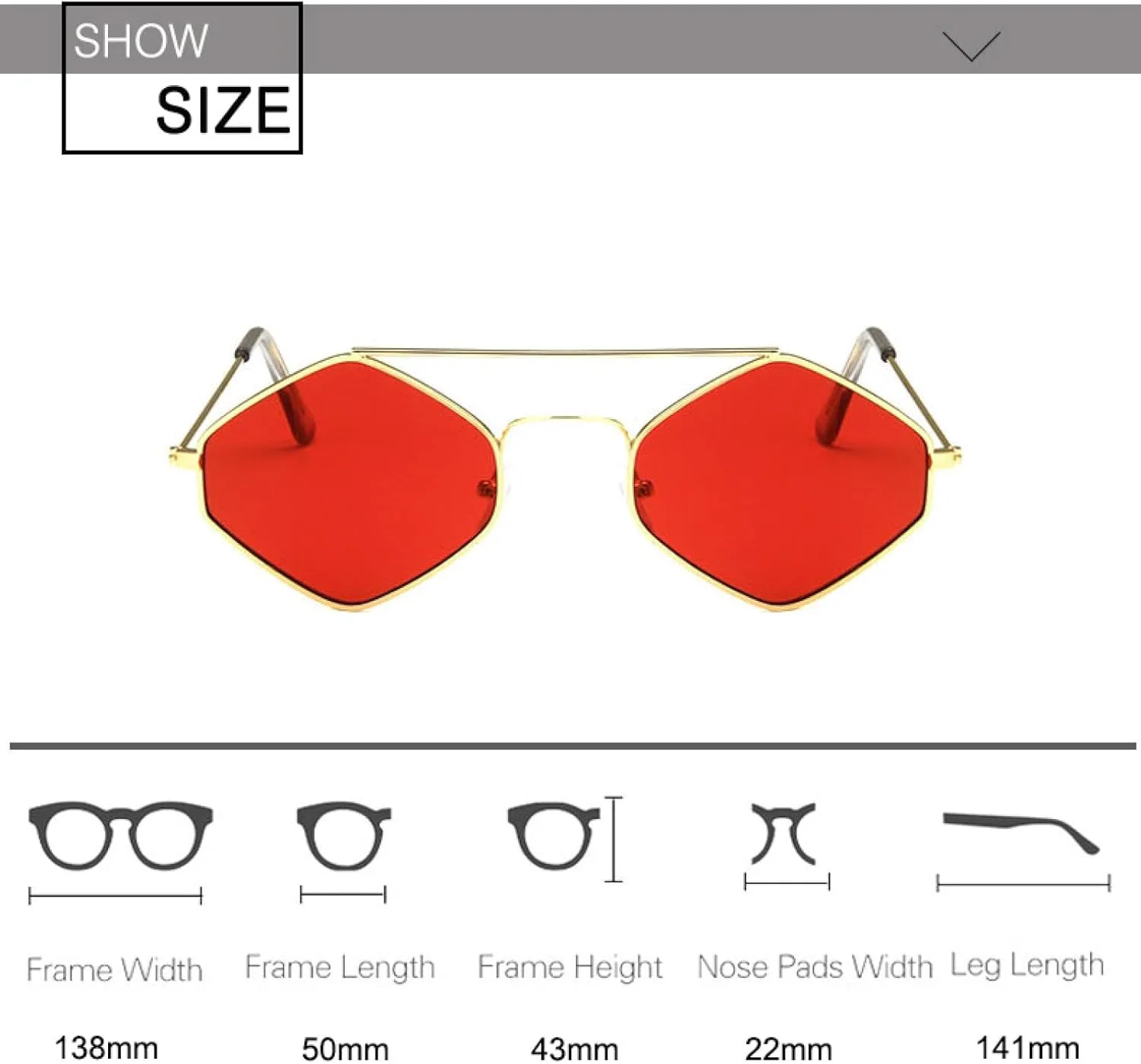 

Женские солнцезащитные очки «кошачий глаз» в модной винтажной металлической оправе с многоугольными линзами, защищающие от УФ-излучения (UV400) TVTBBVV, Gold-grey