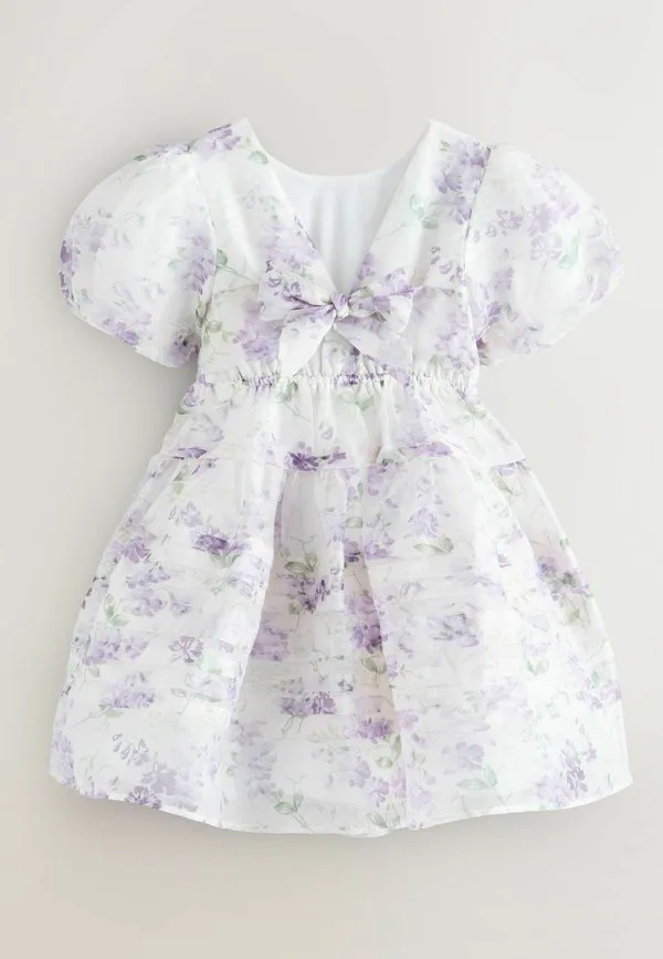 Платье-Корсаж из органзы с декоративными складками, прямого кроя. Laura Ashley, Purple Polly — фото 2