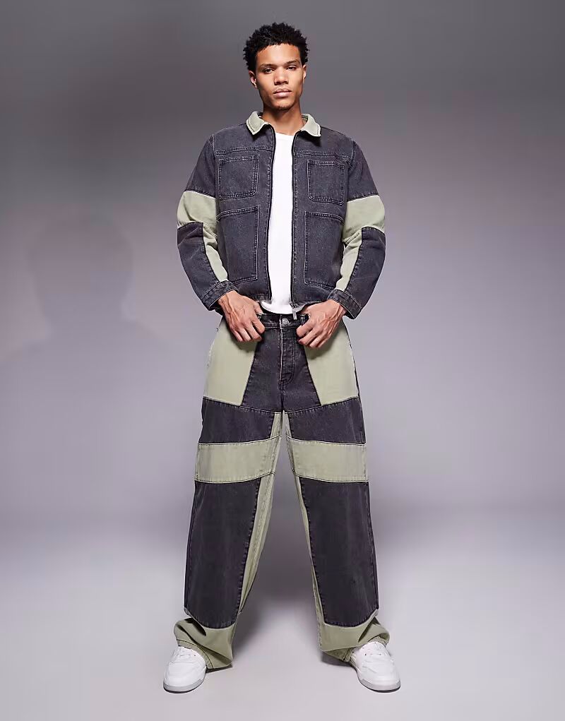 

Джинсы с широкими вставками и широкими джинсами в стиле байкер, многоцветный Liquor N Poker, мультиколор