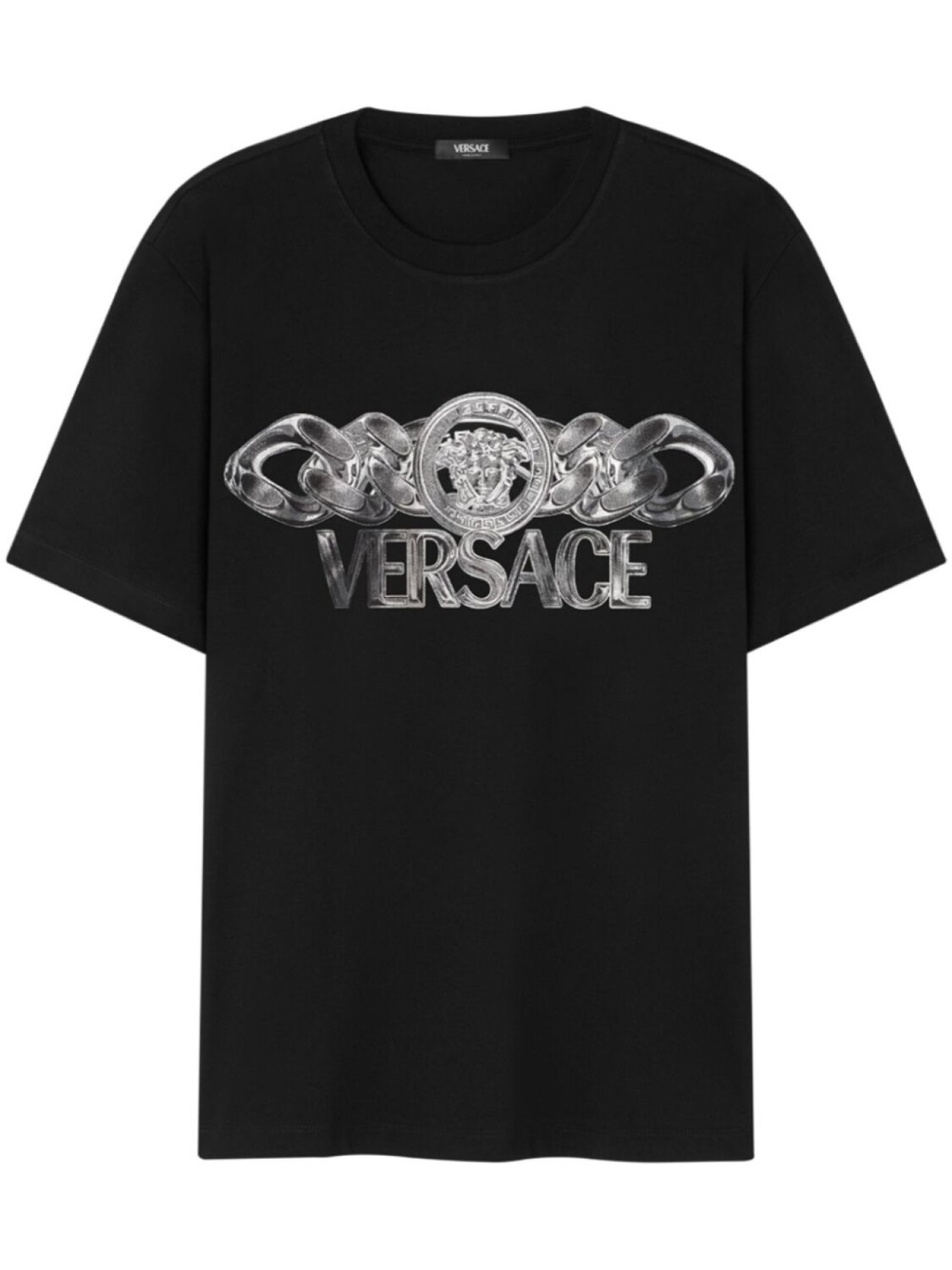

Футболка из хлопка с логотипом Versace, черный