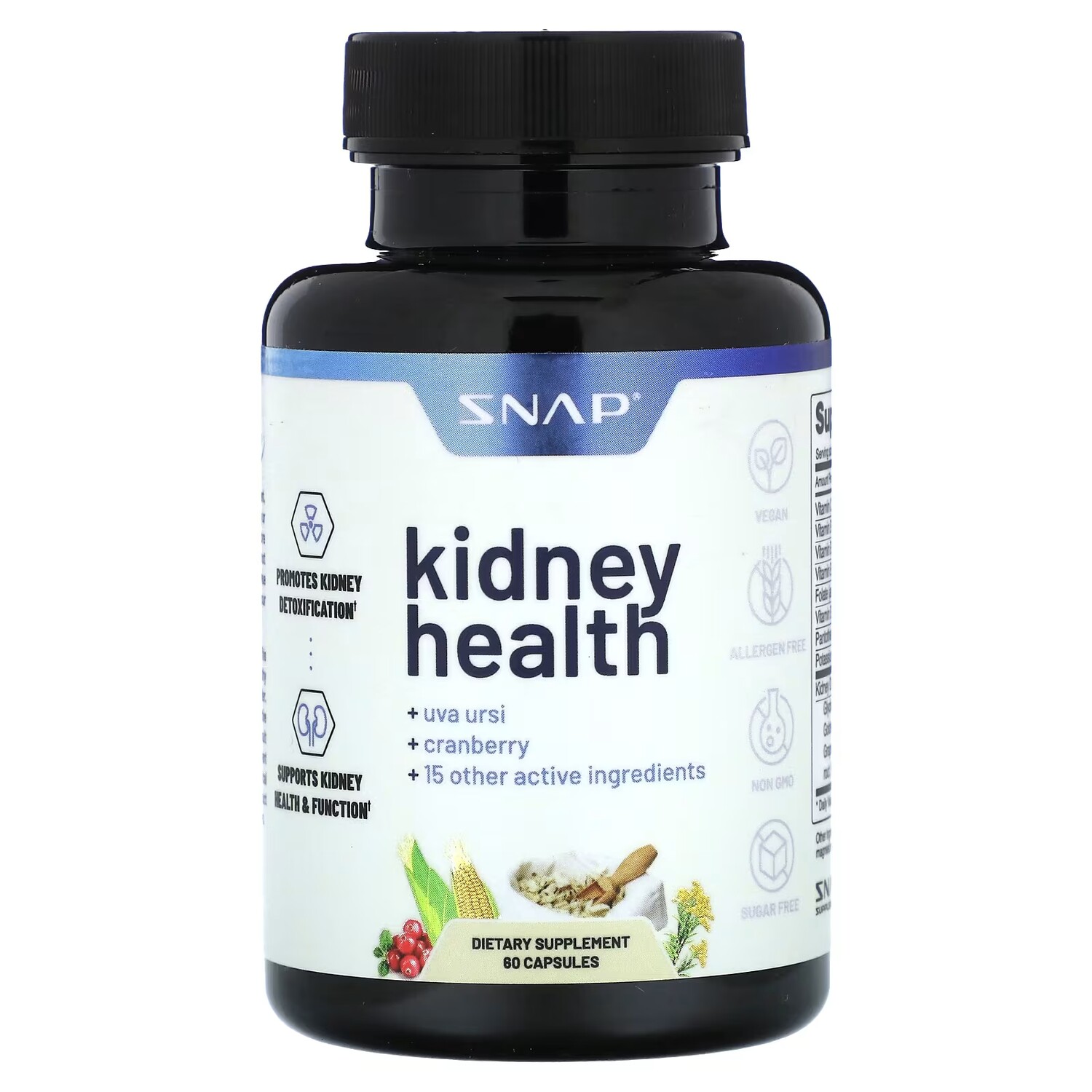 

Комплексное средство Snap Supplements для почек, 60 капсул