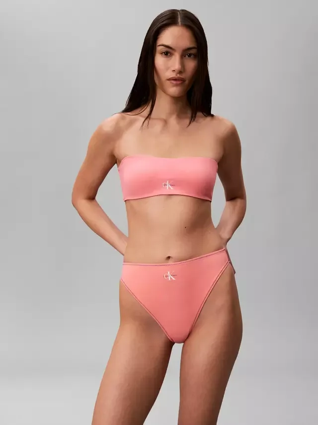 Трусики от бикини CK Monogram с высоким вырезом, алый цвет Calvin Klein — фото 2