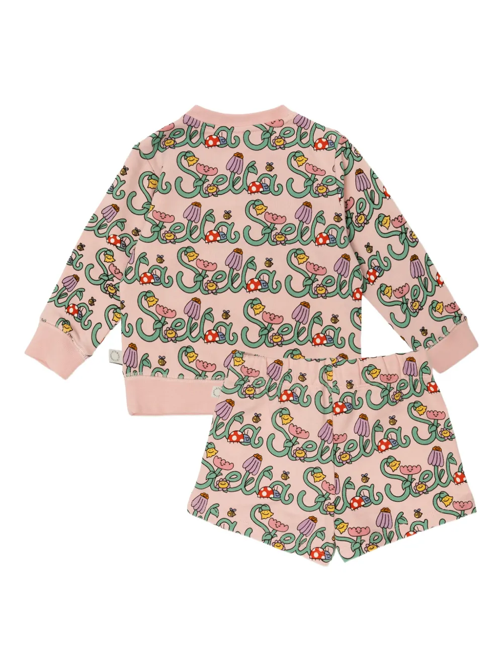 Комплект с шортами с принтом логотипа Stella Mccartney Kids, розовый — фото 2