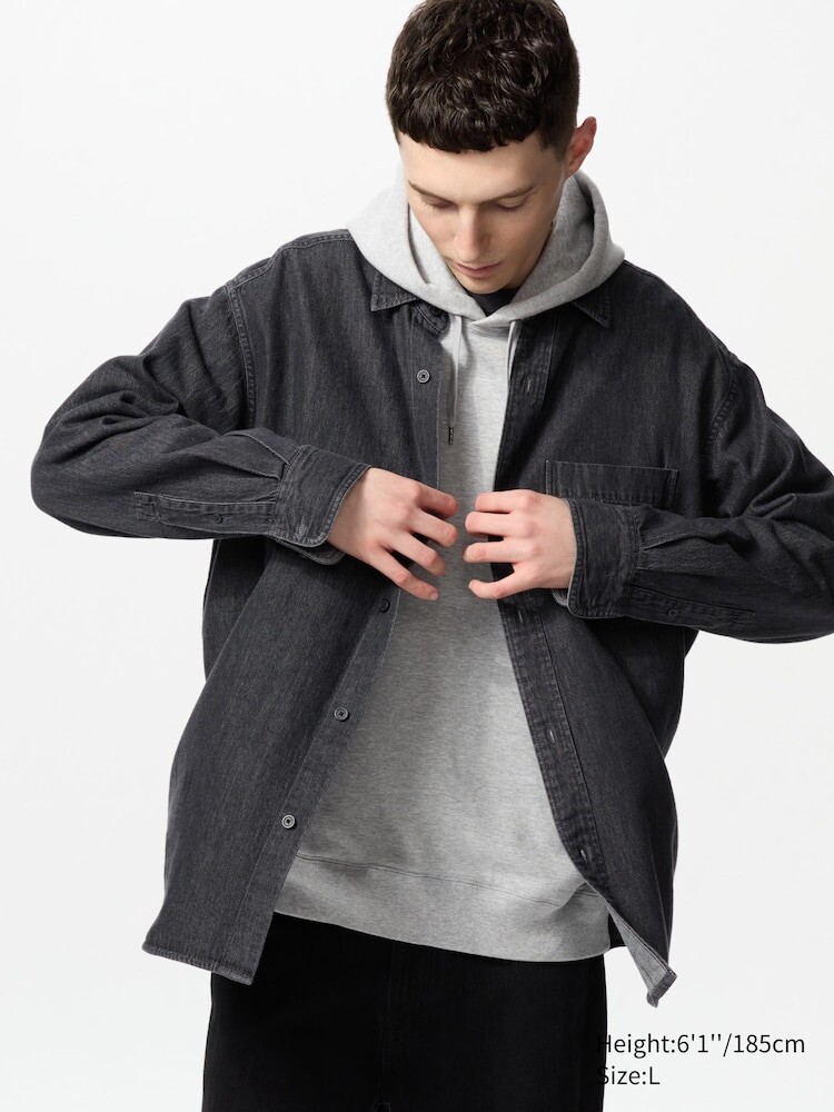 

Джинсовая рубашка Uniqlo, цвет 09 черный