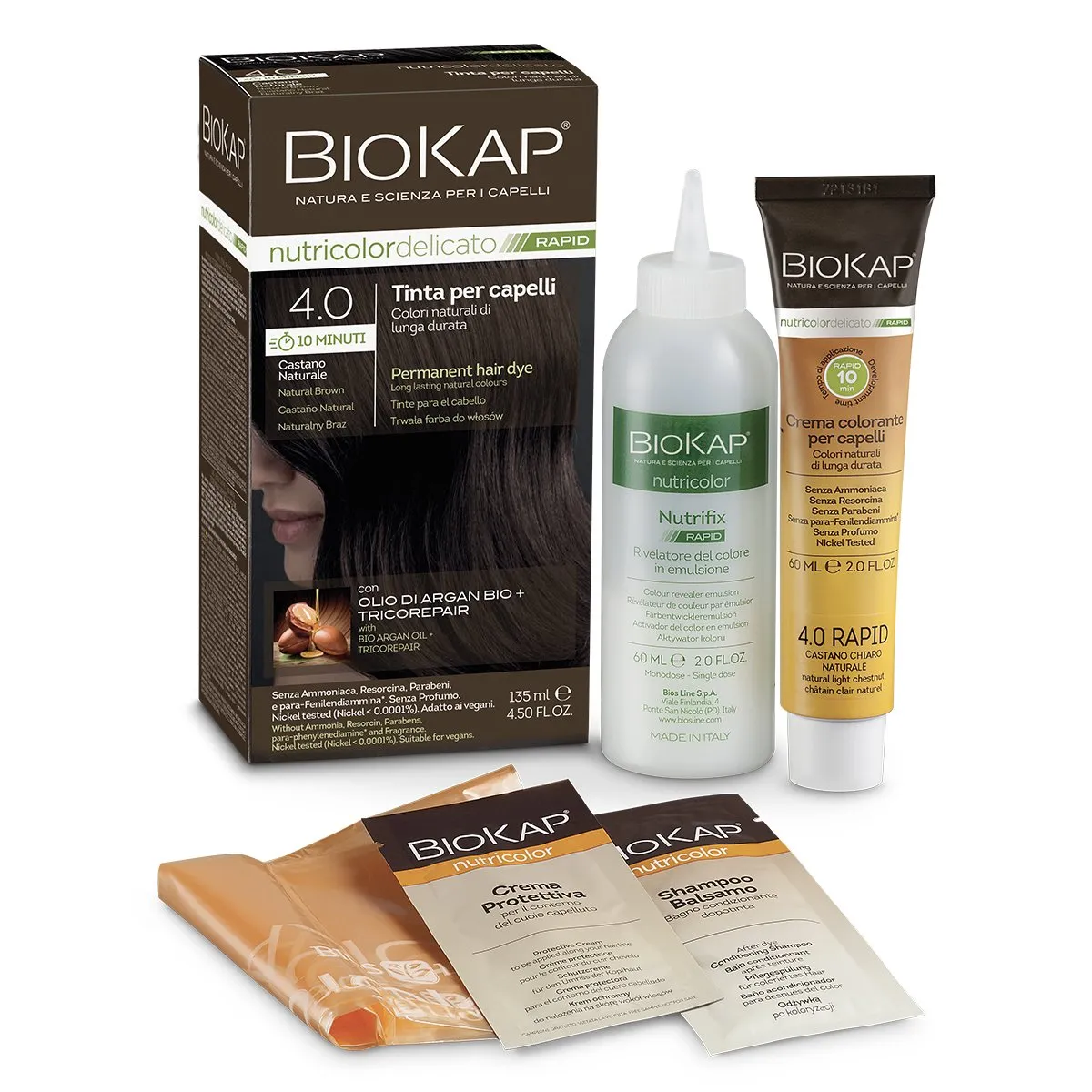 

Краска для волос Biokap Nutricolor Delicato Rapid 6.30 Темно-золотистый блондин