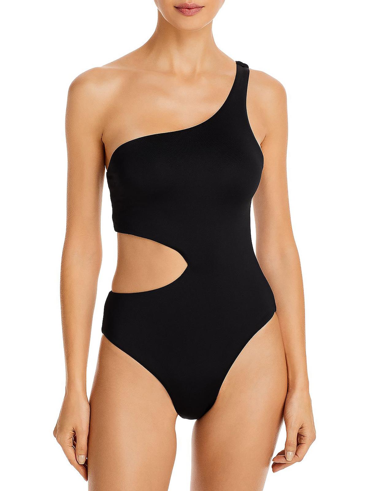 

Женский эластичный слитный купальник на одно плечо Aqua Swim, черный