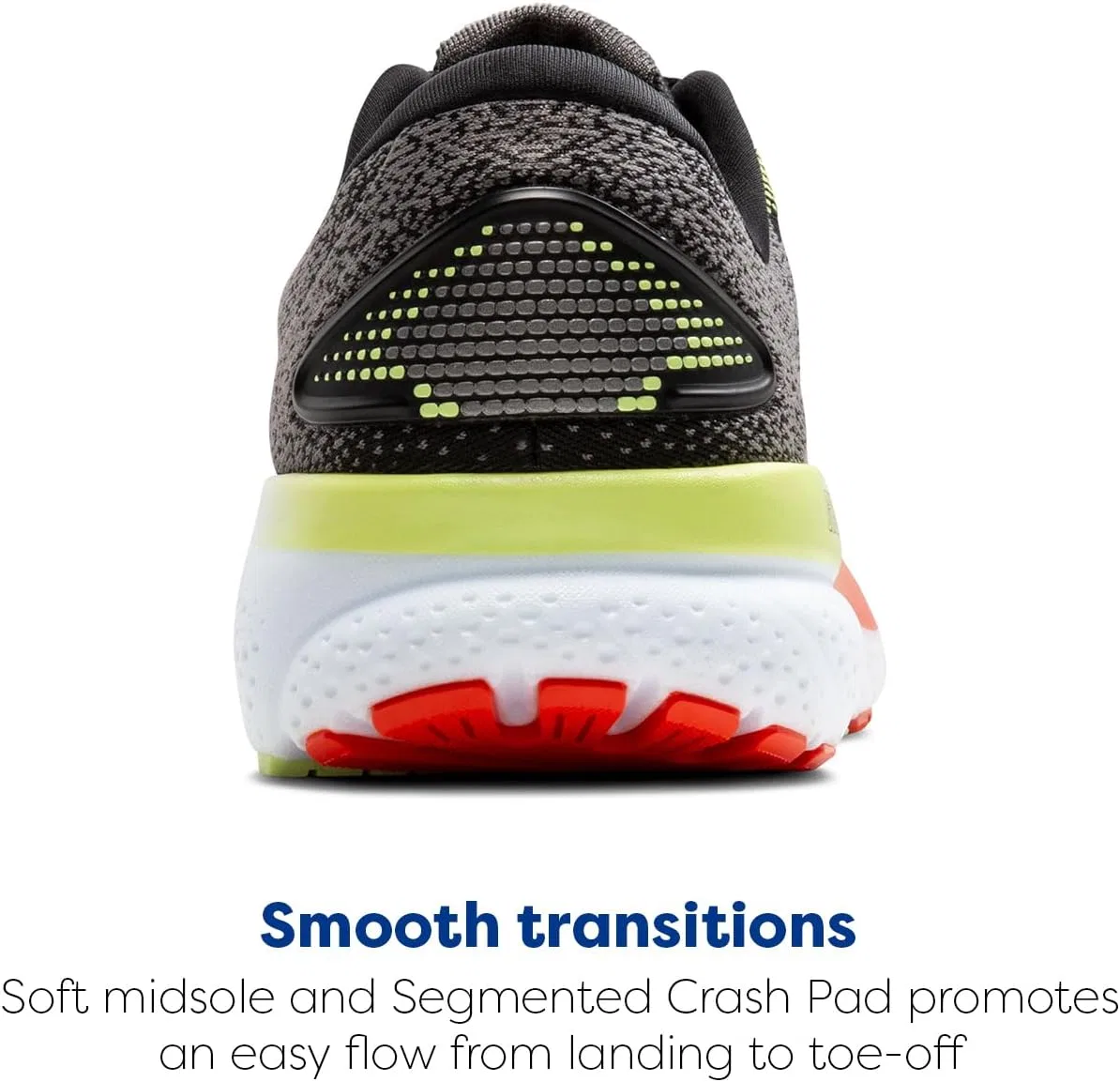 Мужские кроссовки Brooks Ghost 16, Black Mandarin Red Green — фото 3