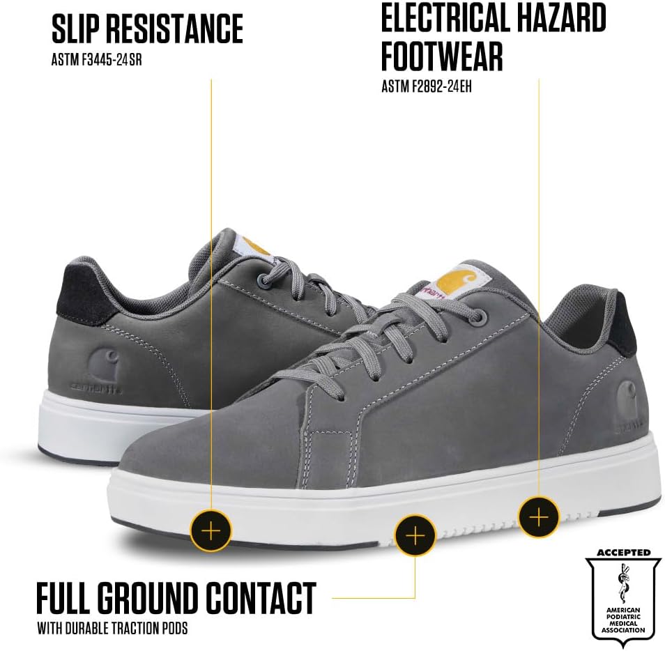 Мужские кроссовки Carhartt Detroit с кожаным носком Nano, серый — фото 3
