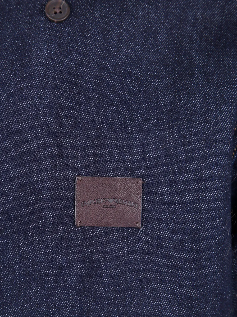 Джинсовая рубашка со стоячим воротником EMPORIO ARMANI, синий — фото 3