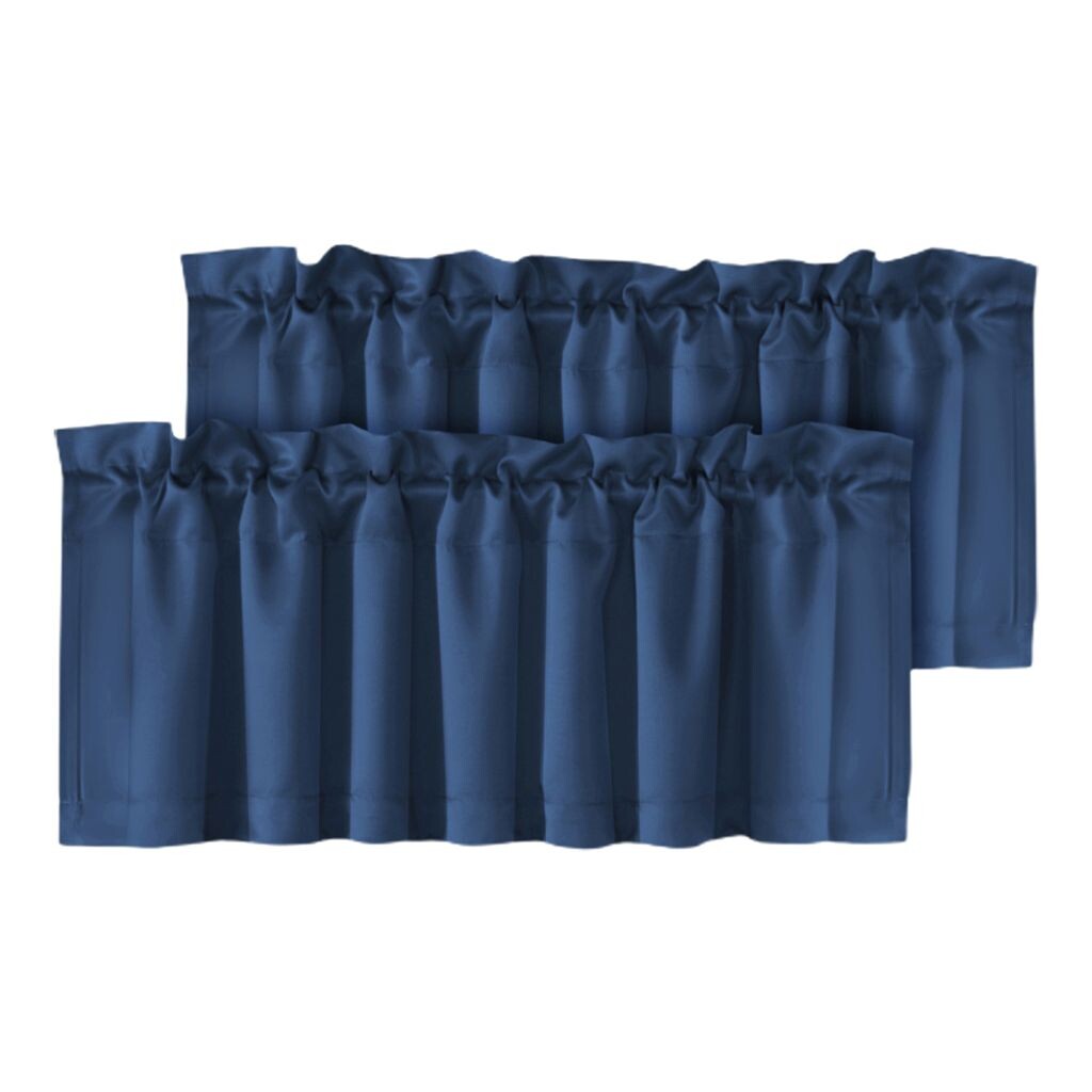 

2 шт. затемняющие балдахины, утолщенные, однотонные, однотонные для кухни/ванной комнаты, мягкие шелковистые стильные украшения для окон-бежевые Stuttg, темно-синий