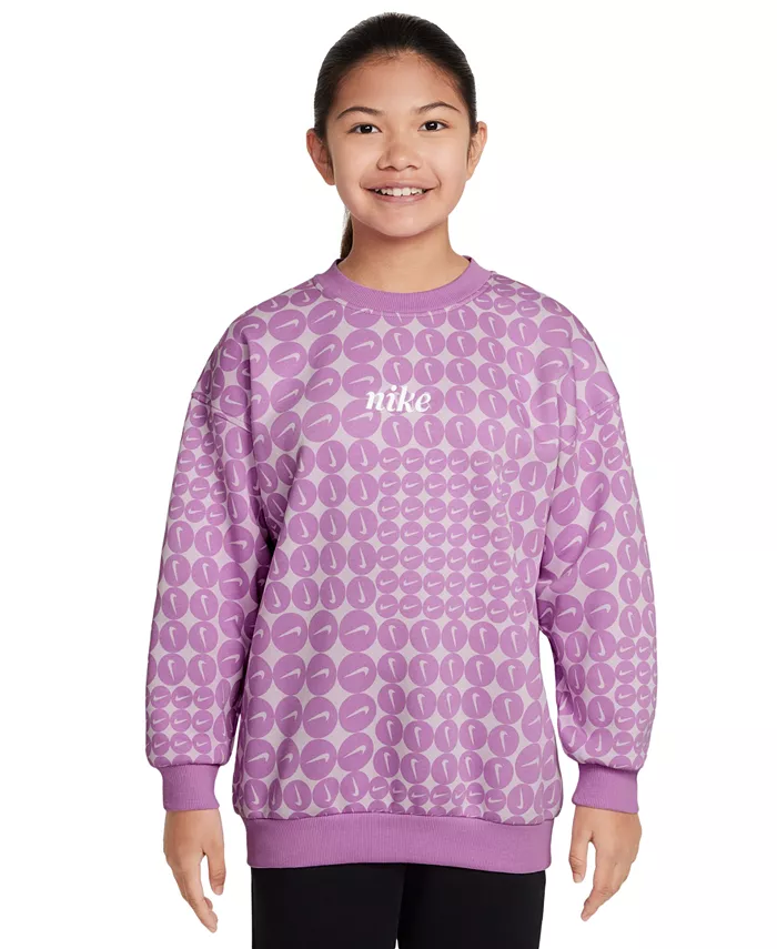 

Оверсайз худи Big Girls Sportswear Club Fleece Nike, фиолетовый