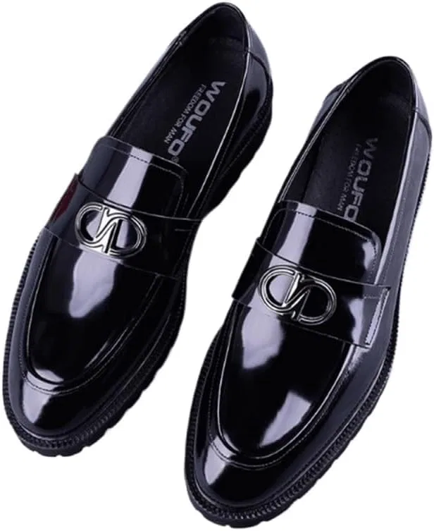 Лоферы кожаные Casual, модель Brogue, черный DHFIRUFSHLO
