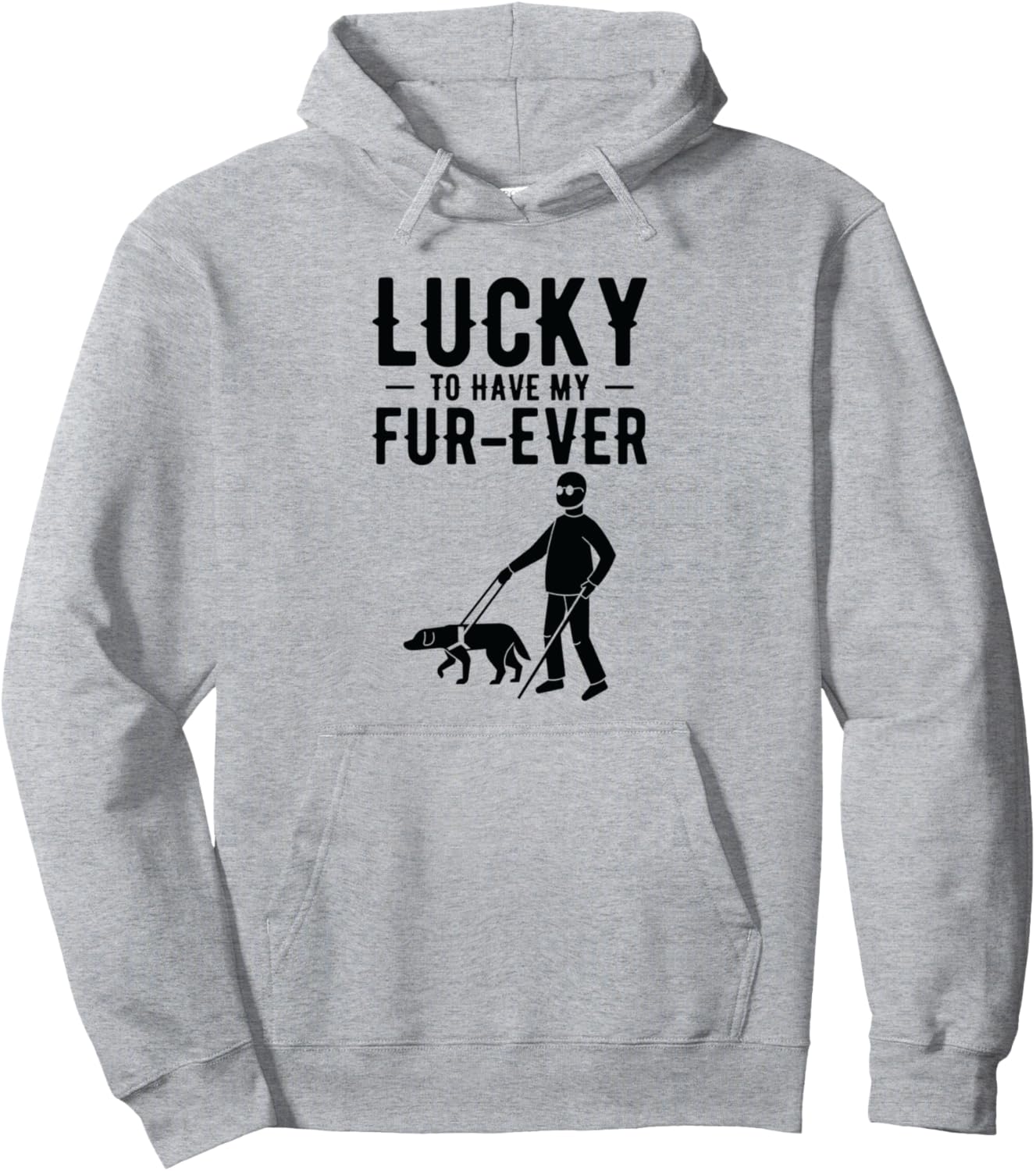 

Худи с надписью Braill Blind (Слепота) Осведомленность о проблемах слепоты Худи для людей с нарушениями зрения Lucky To Have My Fur-Ever, серый