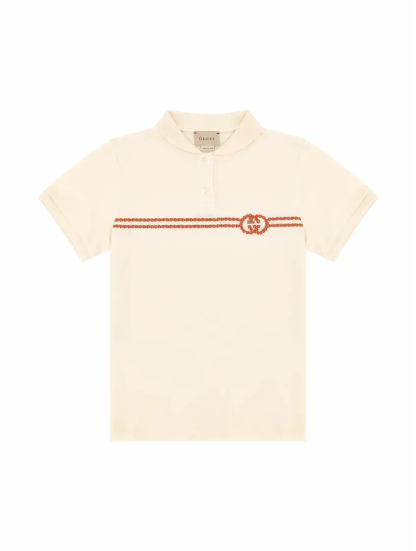 

Хлопковое поло Interlocking G Gucci, бежевый