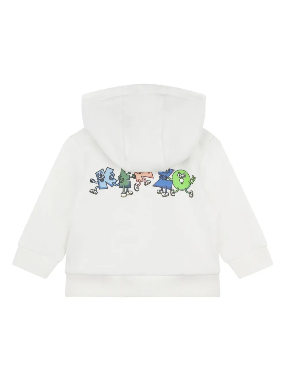 Толстовка с капюшоном из флиса с принтом логотипа Kenzo Kids, белый — фото 2