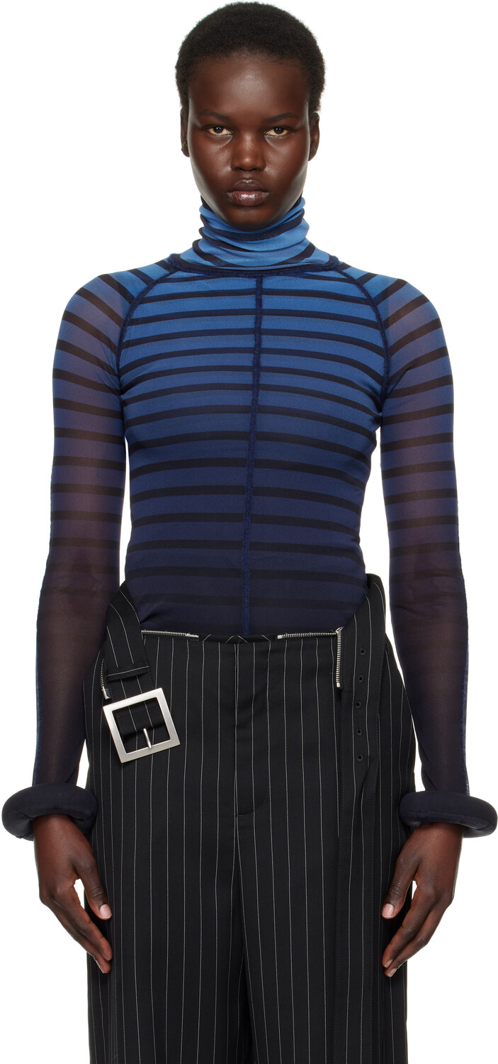 

Синяя водолазка в полоску 3D Jean Paul Gaultier