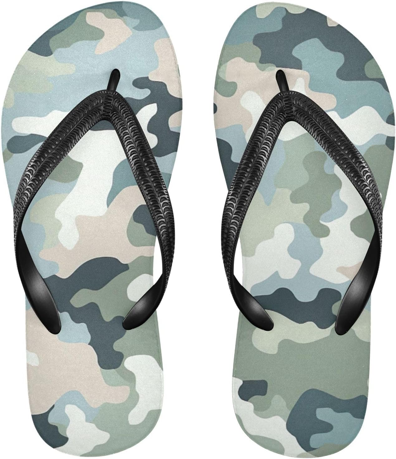 

Модные пляжные шлепанцы зеленого камуфляжного цвета, резиновые противоскользящие летние сандалии для душа и прогулки, мужские и женские Sinestour