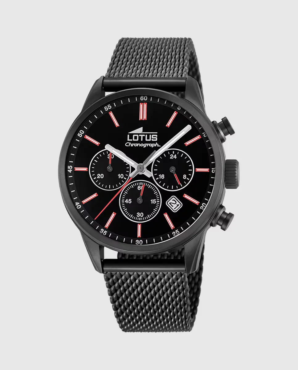 

Мужские часы 18700/1 Chrono из черной стали LOTUS, черный