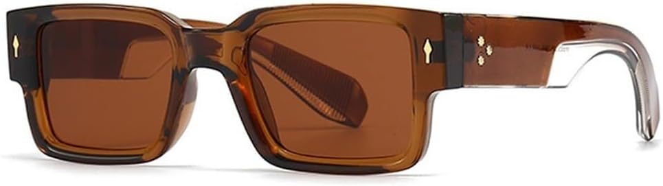 

Женские солнцезащитные очки в стиле панк с заклепками, мужские очки с защитой от УФ-излучения UV400 для занятий спортом на открытом воздухе, бега и верховой езды LXLHWN, Brown Brown