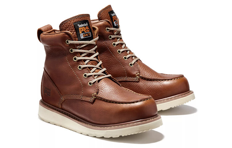 Мужские ботинки Timberland Pro 6 из натуральной кожи, темно-коричневый — фото 3