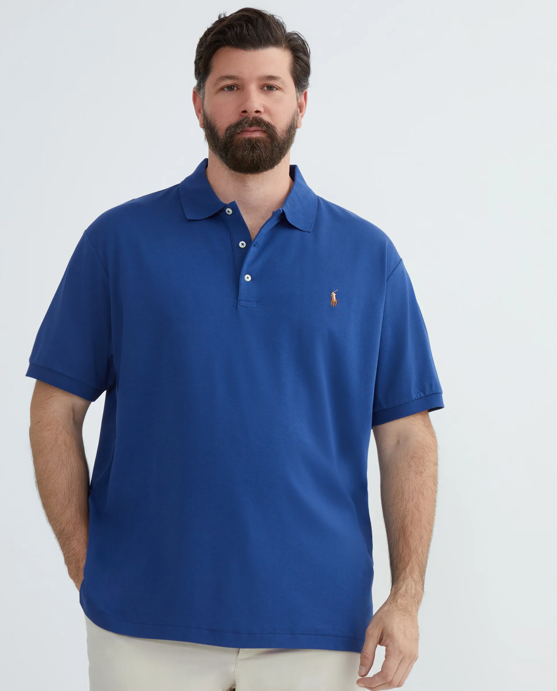 

Классический хлопковый поло для мужчин больших размеров Polo Ralph Lauren, ультрамариновый