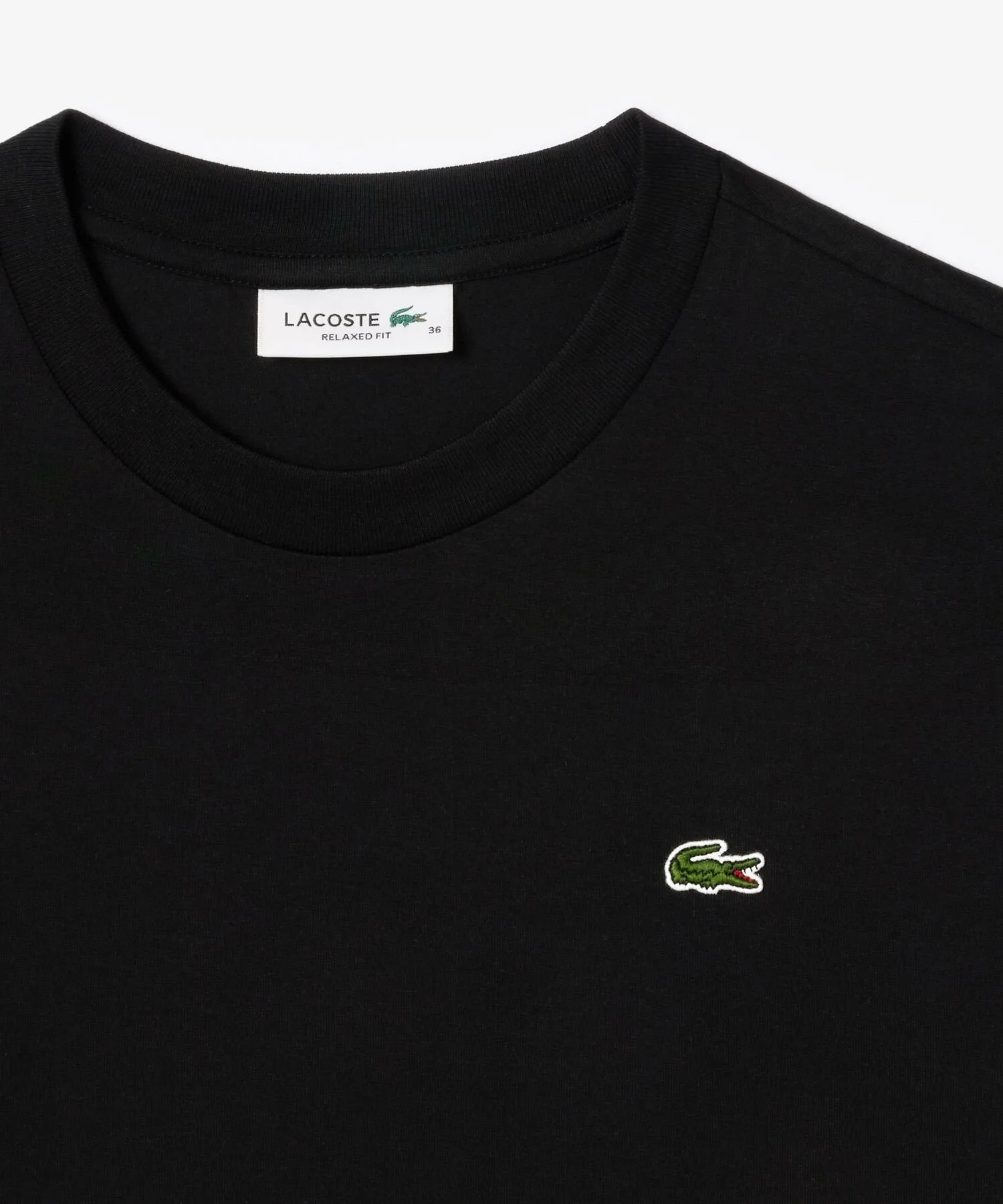 Футболка LACOSTE, Black, с коротким рукавом, из хлопка пима — фото 4