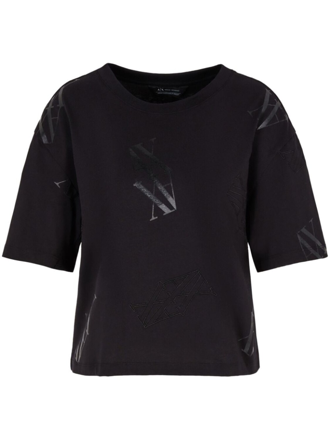 

Armani Exchange футболка с монограммой, черный
