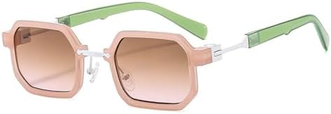 

Женские солнцезащитные очки в стиле панк, маленькие, двухцветные, с защитой от УФ-излучения UV400, мужские солнцезащитные очки с градиентным покрытием MTZJH, Pink Tea Pink