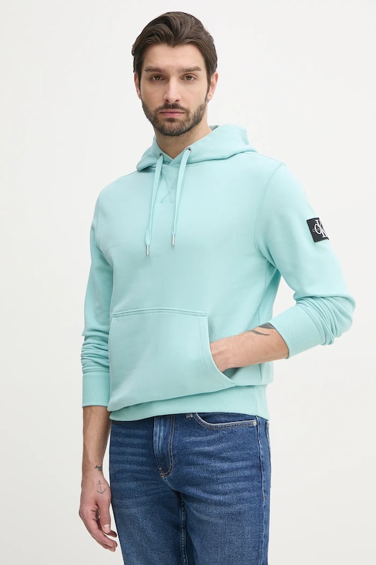 

Хлопковая толстовка Calvin Klein Jeans, бирюзовый