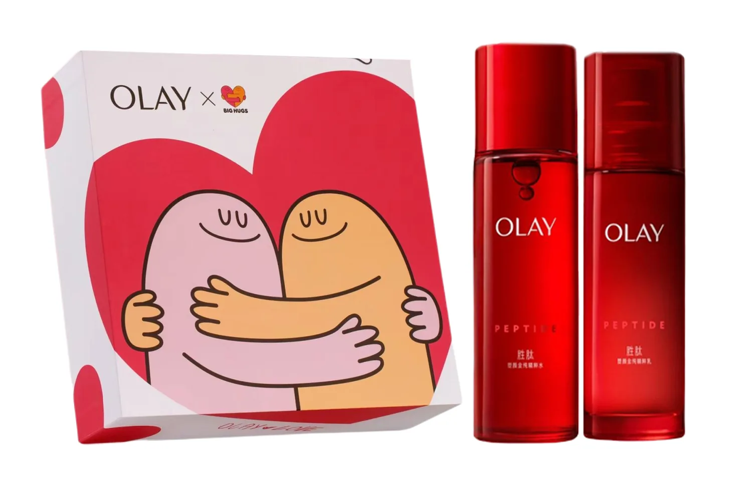 Olay Набор для ухода за кожей "Large Red Bottle Milk Hug Box" с эффектом лифтинга и увлажнения 150мл+100мл, Two-Piece Set: Golden Pure Shaping Serums Lotion 100ml+Golden Pure Shaping Serums Water 150ml