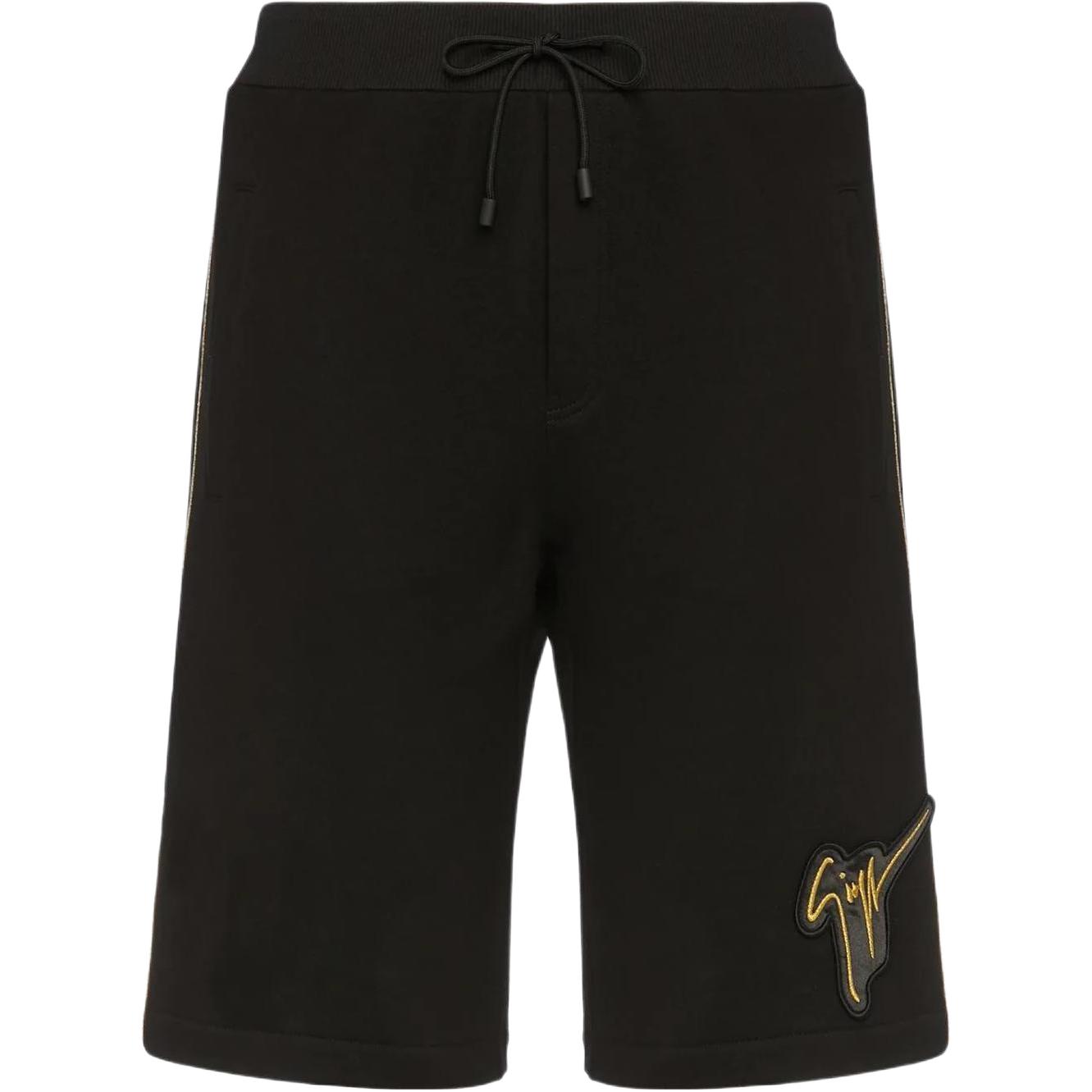 

Шорты для бега с вышитым логотипом на шнурке Giuseppe Zanotti, черный