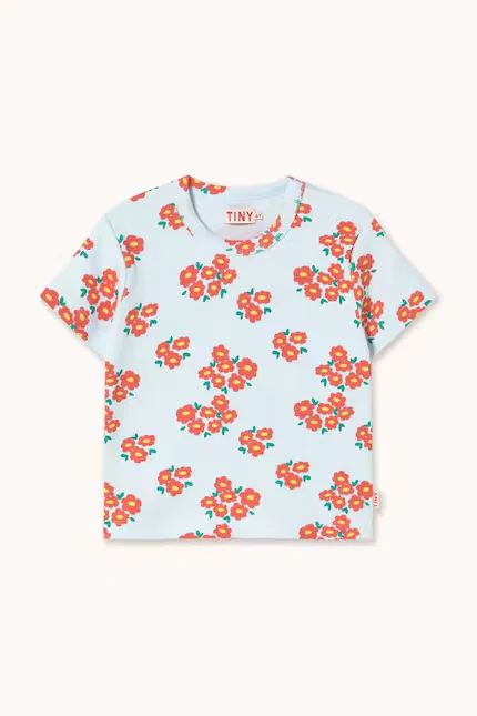 Футболка с коротким рукавом Blossoms Rib Tee Tinycottons, белый — фото 2