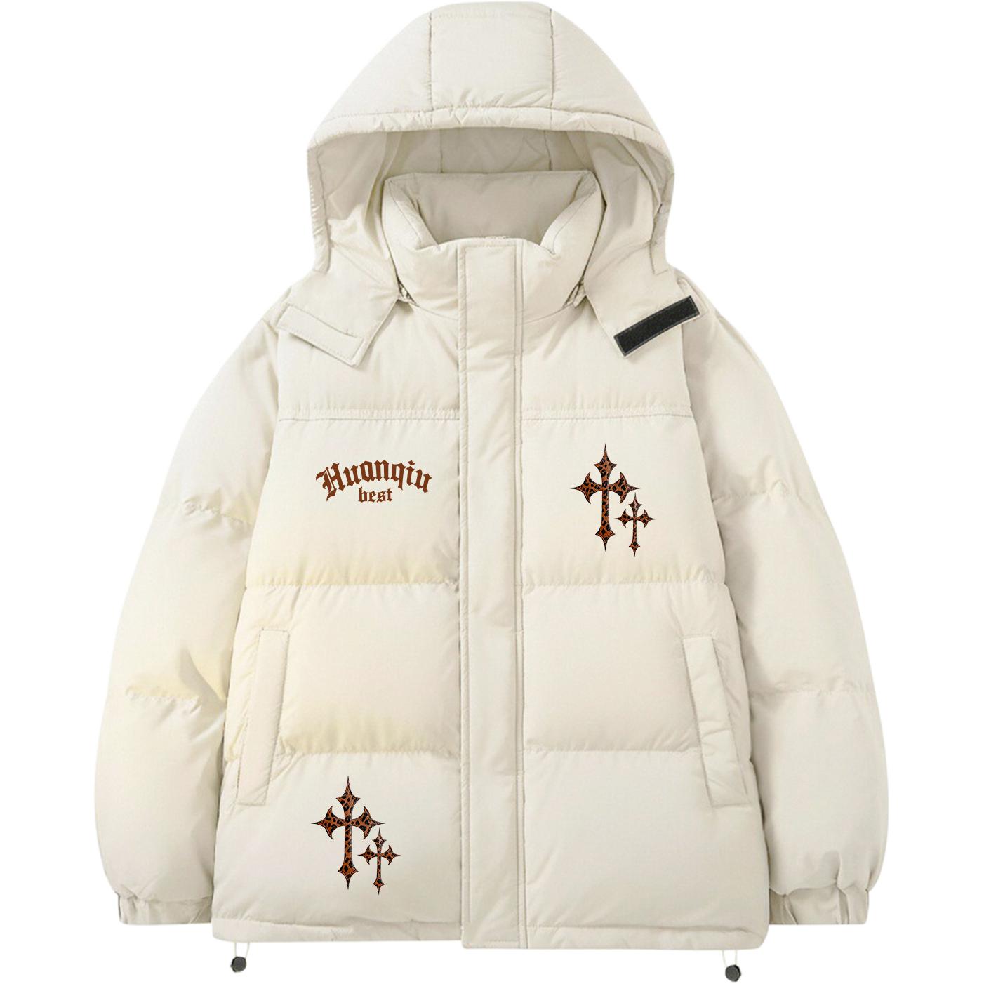 

Пуховик Unisex с капюшоном утепленный HUANQIU, бежевый оранжевый