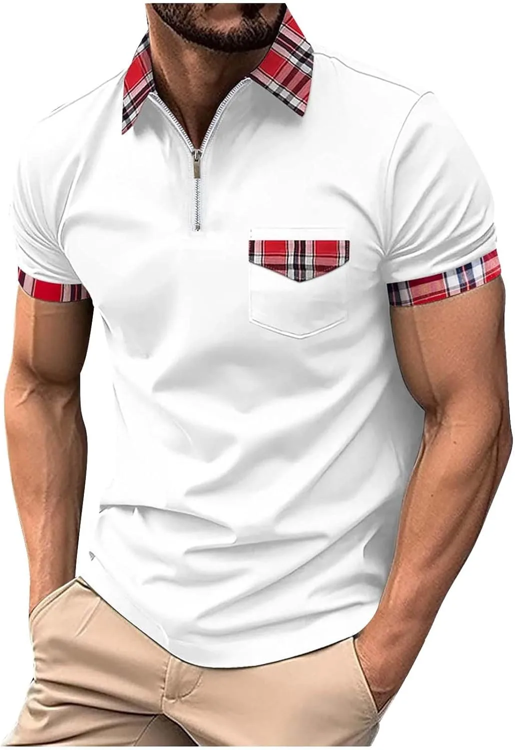 

Мужская футболка-поло Ymosrh с коротким рукавом и клетчатым принтом, S-3XL