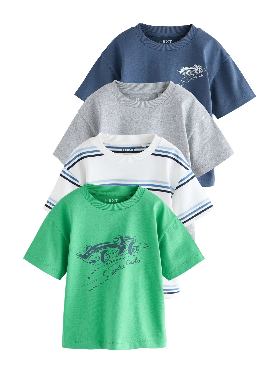 Футболка Next, Mottled Blue/Mottled Grey/Mottled Green/White
