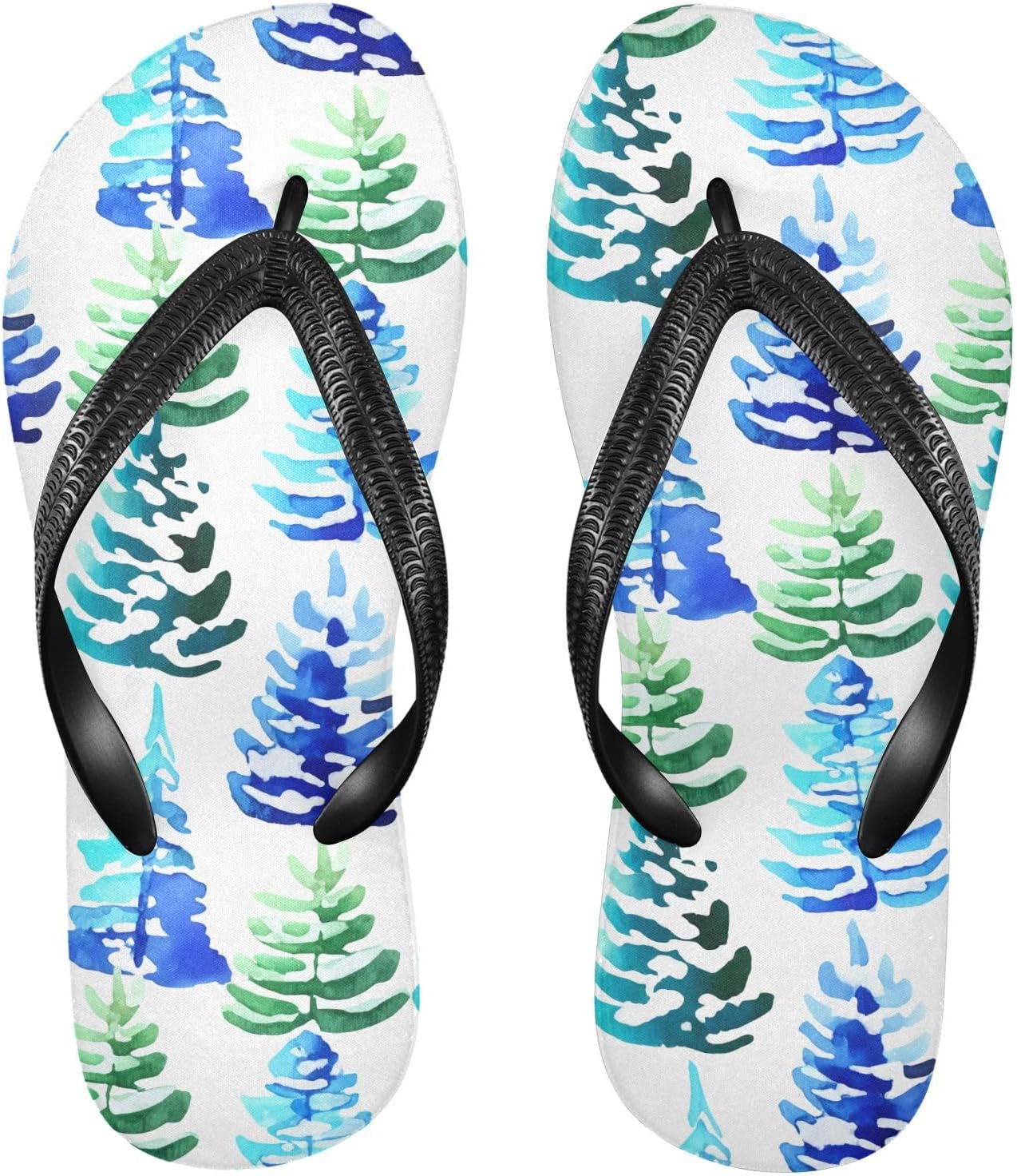 

Вьетнамки с принтом акварельных сосен, пляжный душ, резиновые нескользящие летние тапочки для женщин и мужчин, для прогулок Sinestour, Watercolor Pine Trees