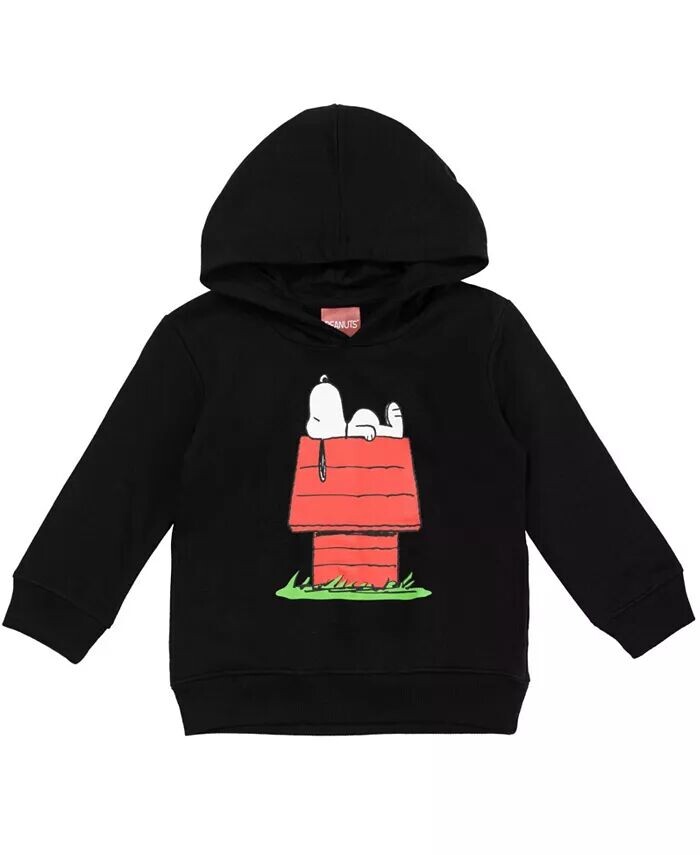 

Флисовый пуловер с капюшоном Snoopy для мальчиков от малышей до больших детей Peanuts, черный
