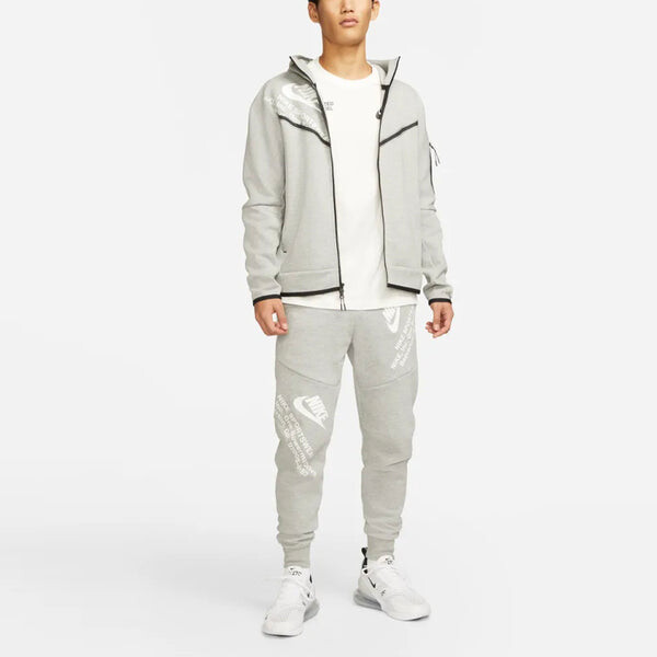 Толстовка Men's Nike Printing Full-Length Zipper Cardigan Jacket Grey, серый — фото 3