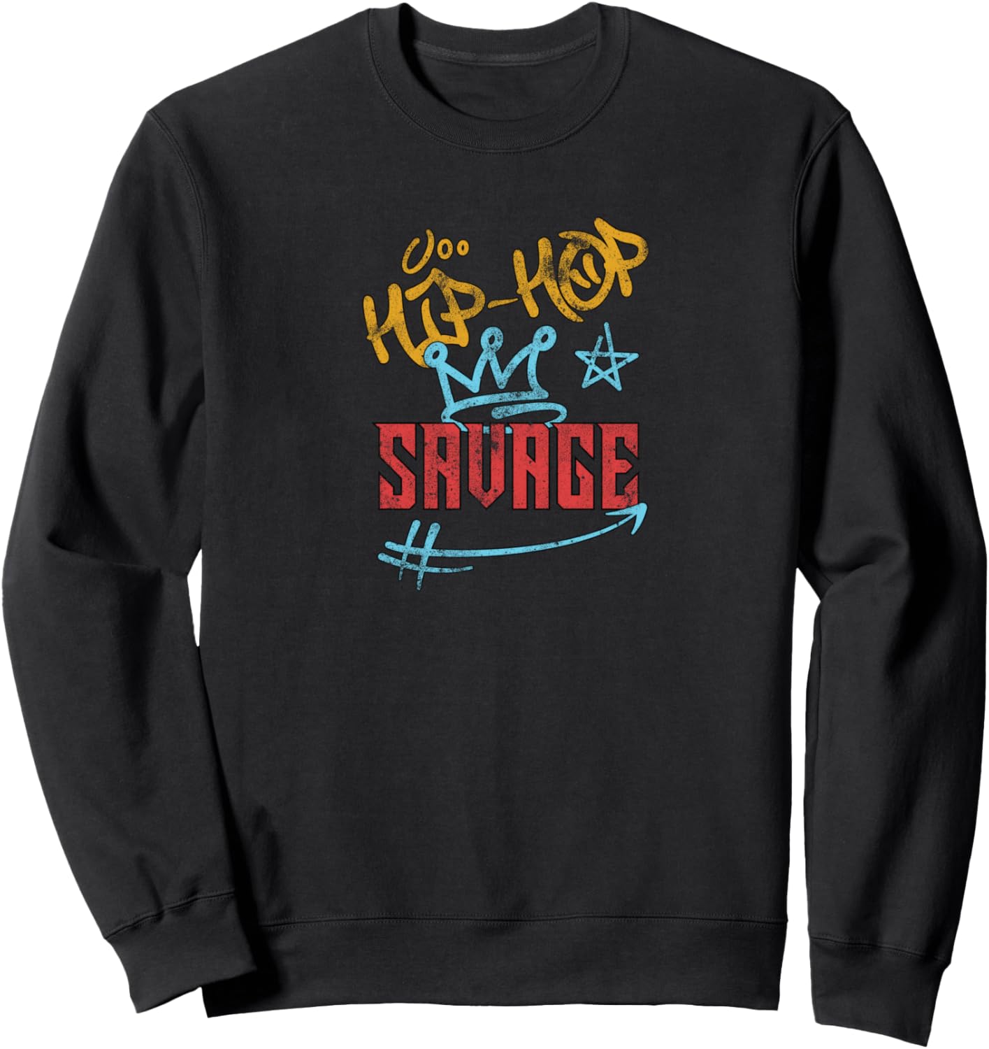 

Толстовка с потертым дизайном в стиле хип-хоп Savage Hip Hop Music Apparel, черный