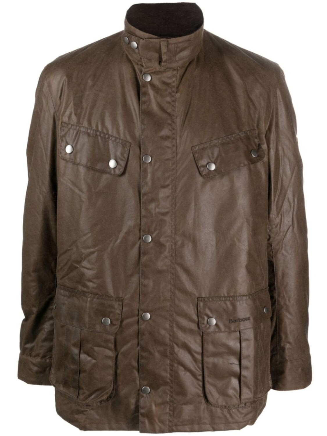

Barbour плащ на кнопках с жатым эффектом, коричневый