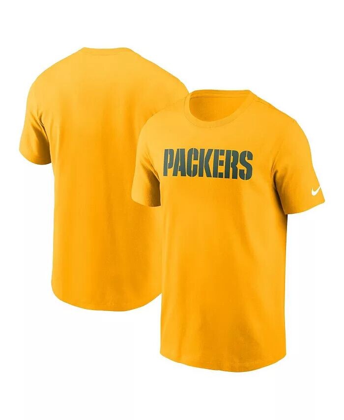 

Мужская золотая футболка Green Bay Packers Primetime Wordmark Essential Nike