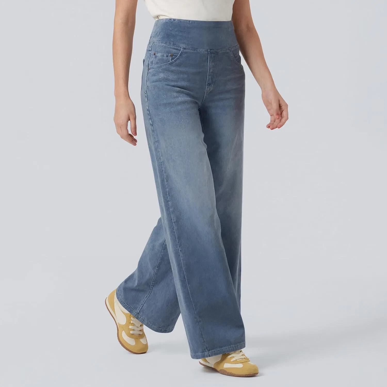 Джинсы свободные Wide Leg Jeans, Sky Blue — фото 2