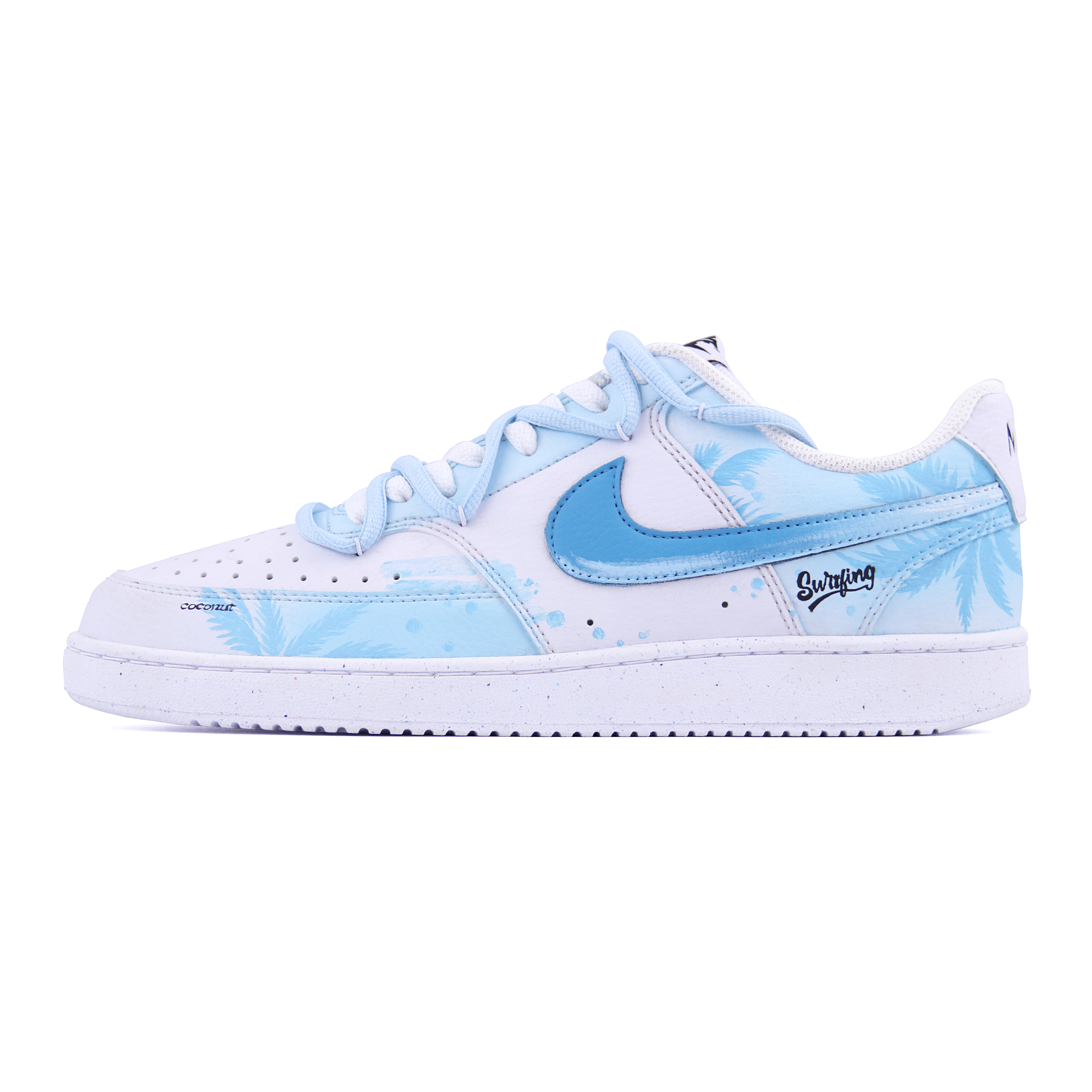 

Nike Кроссовки Court Vision 1, износостойкие, легкие, увеличивающие рост, низкие, мужские, светло-синие