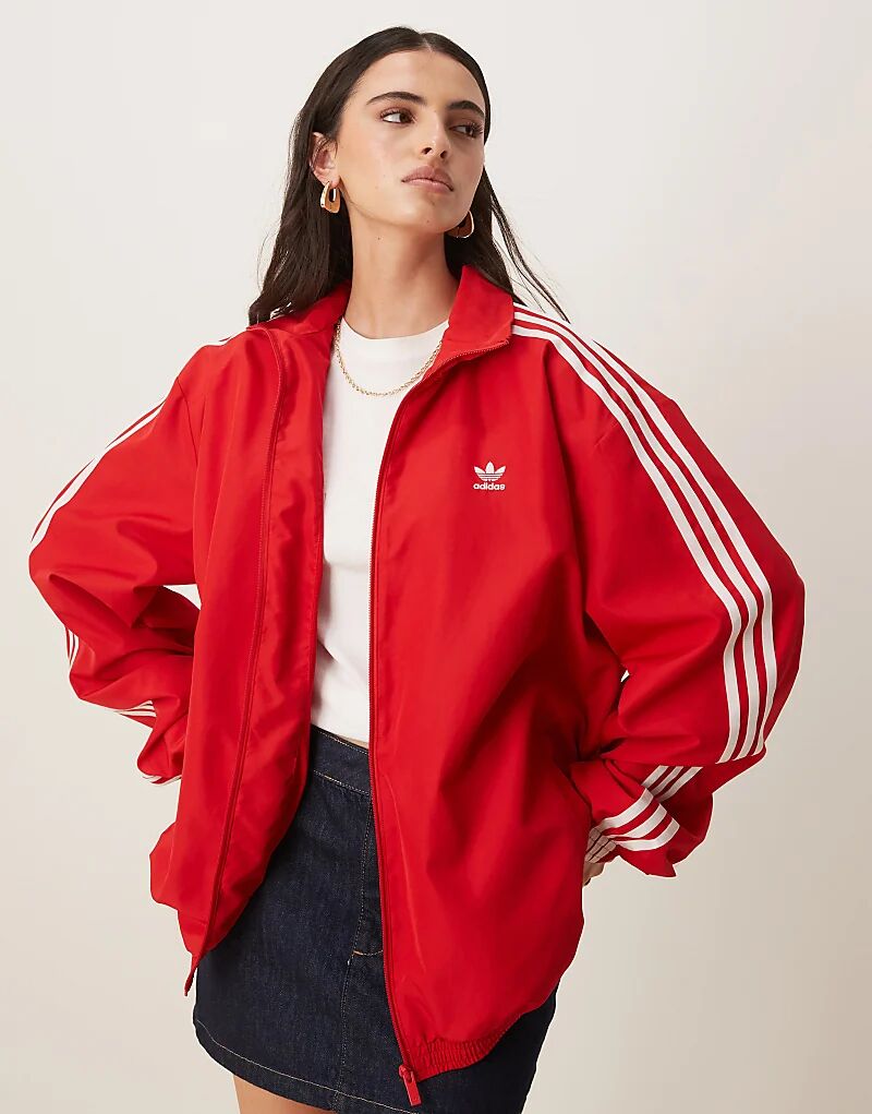 

Толстовка adidas Originals Firebird свободного кроя красного цвета