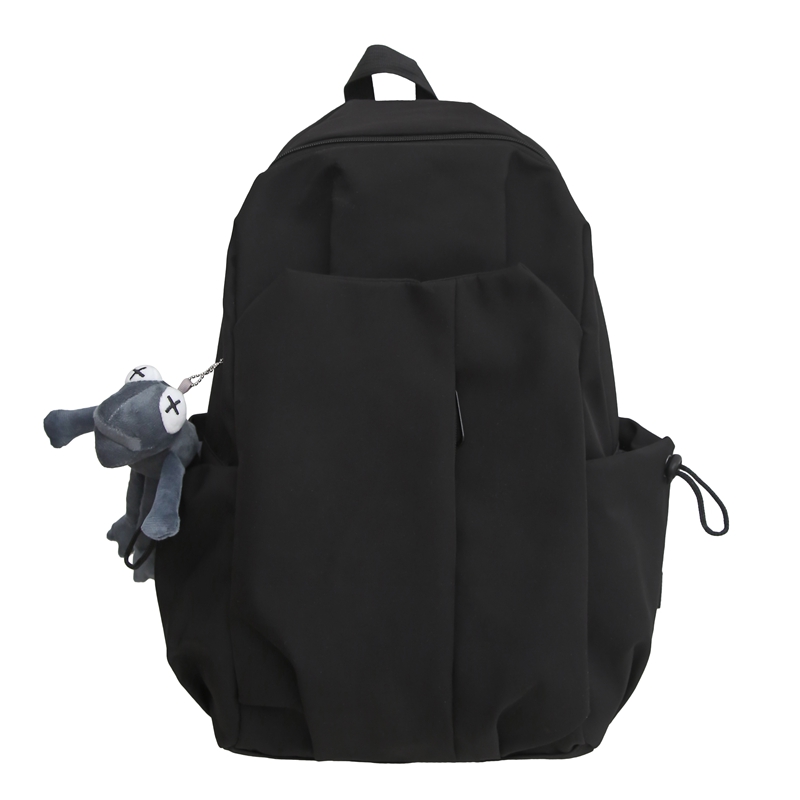 

Deli Bear Нейлоновый рюкзак унисекс черный красный белый серый, Black with Gray Frog Charm