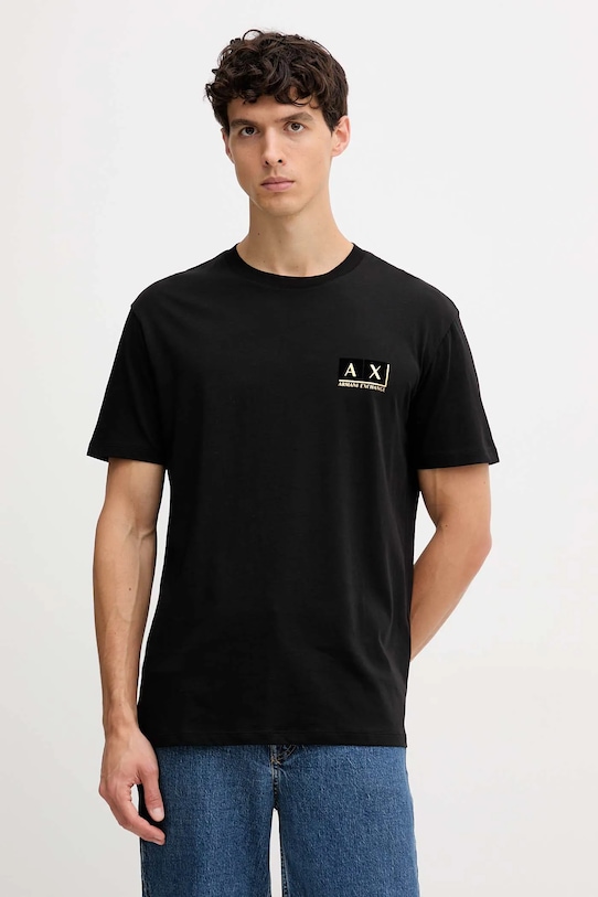 

Хлопковая футболка Armani Exchange, черный