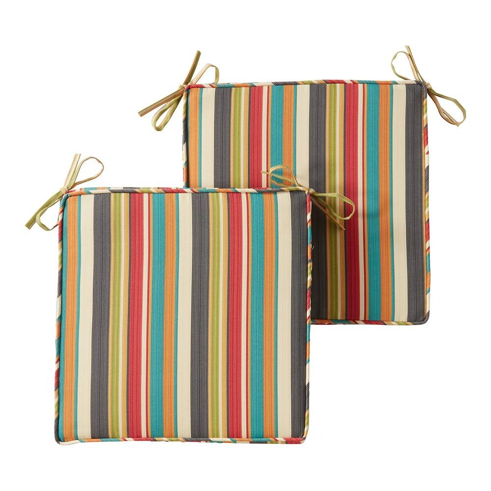 

Greendale Home Fashions Набор подушек для уличного квадратного стула из 2 предметов, цвет Sunset Stripe