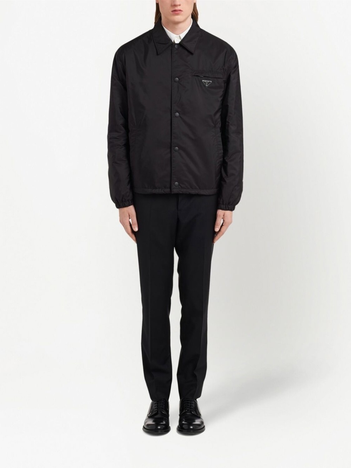 Куртка-рубашка Prada Re-Nylon, черный