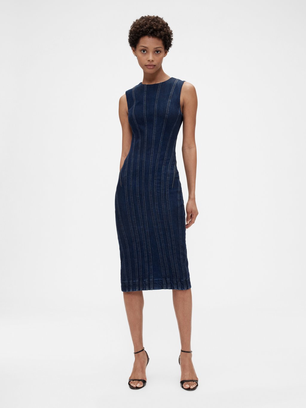 

Джинсовое платье STUDIO SEAMED DRESS DARK THOMAS GAP, черный