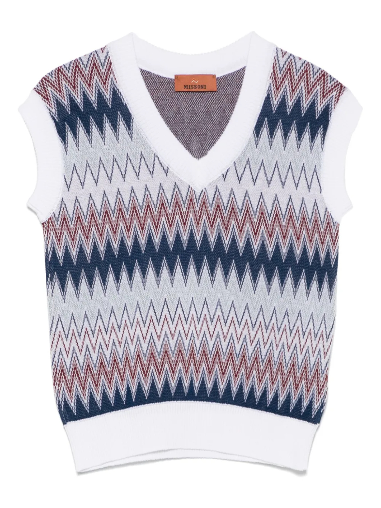 

Missoni Kids топ с узором зигзаг, белый